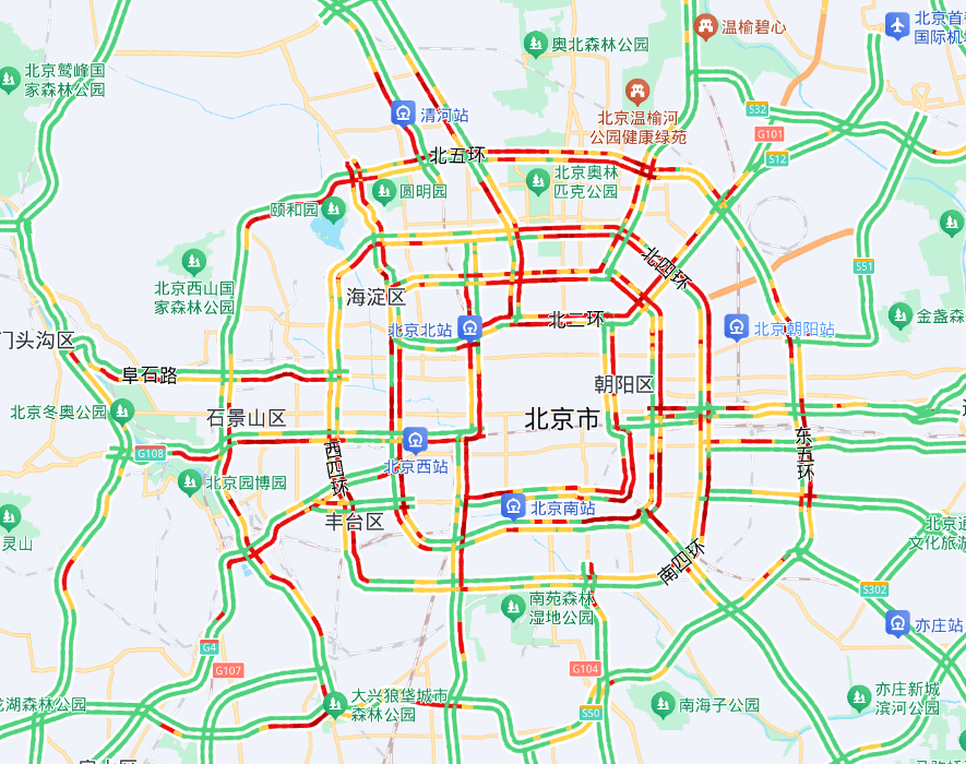 今天早晚高峰交通压力较大,出行请尽量选择公共交通 今天早晚高峰交通压力较大,出行请尽量选择公共交通
