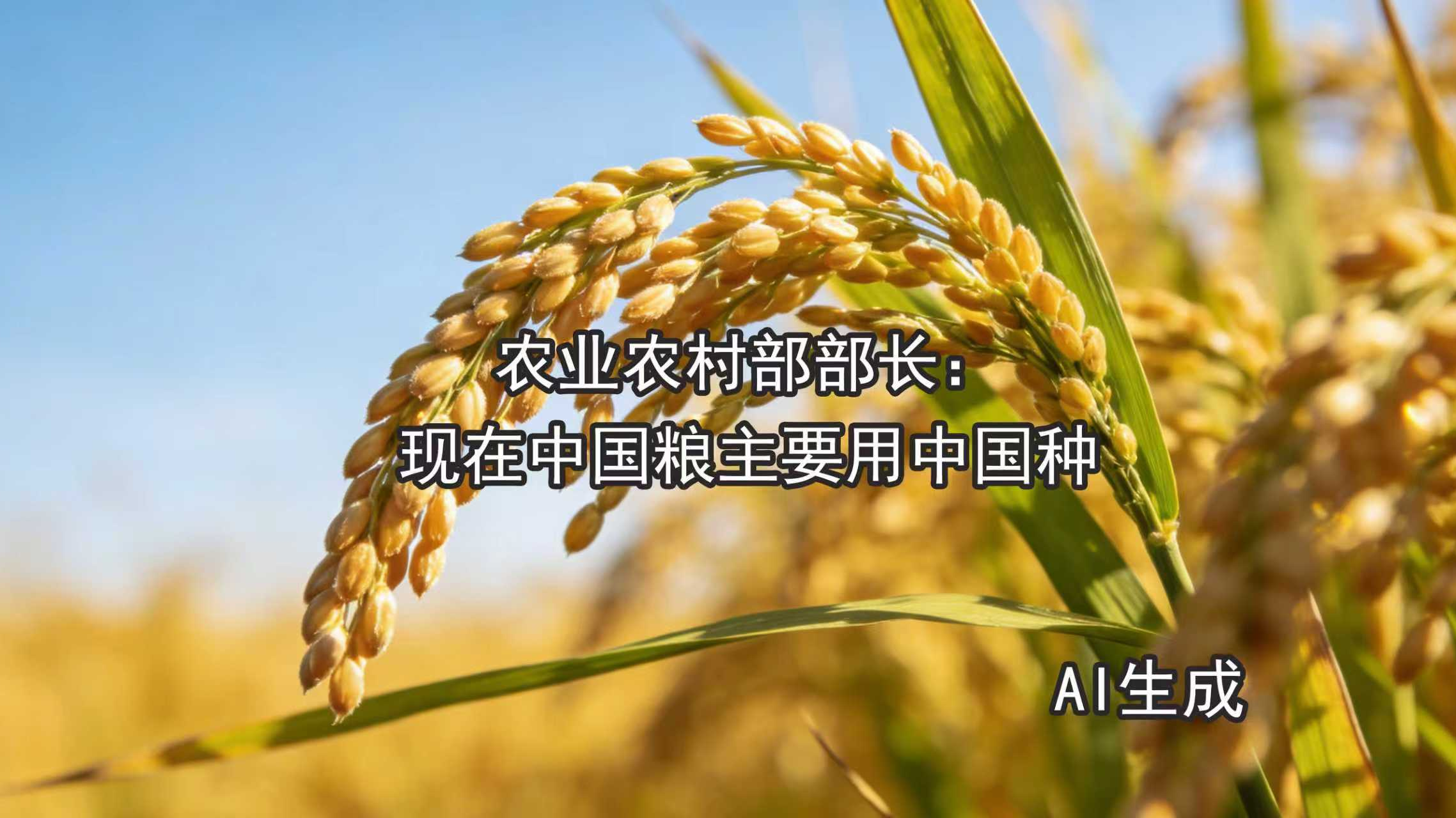 农业农村部部长韩俊:#现在中国粮主要用中国种 农业农村部部长韩俊:#现在中国粮主要用中国种