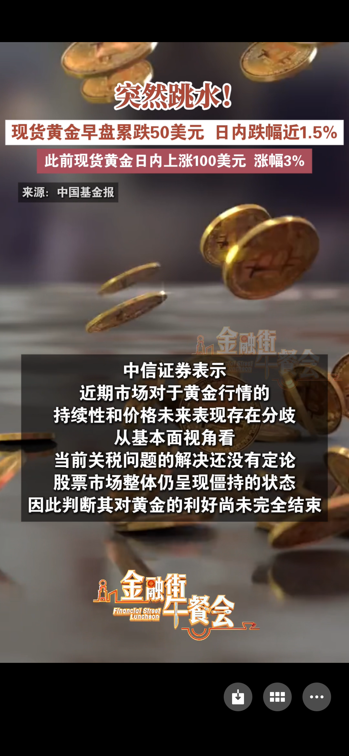 现货黄金 早盘累跌50美元日内跌幅近1.5%