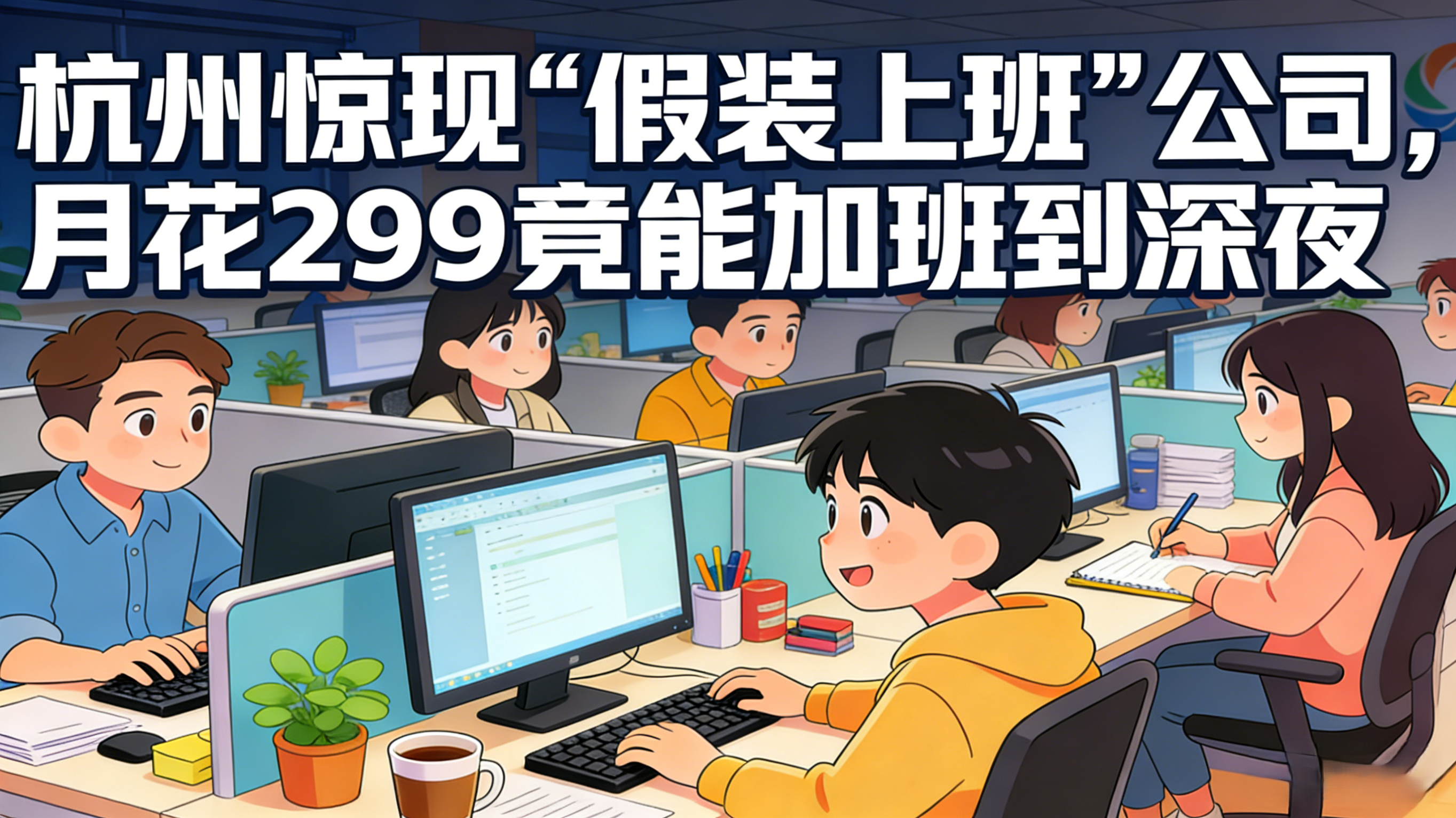 杭州惊现“假装上班”公司,月花299竟能加班到深夜 杭州惊现“假装上班”公司,月花299竟能加班到深夜