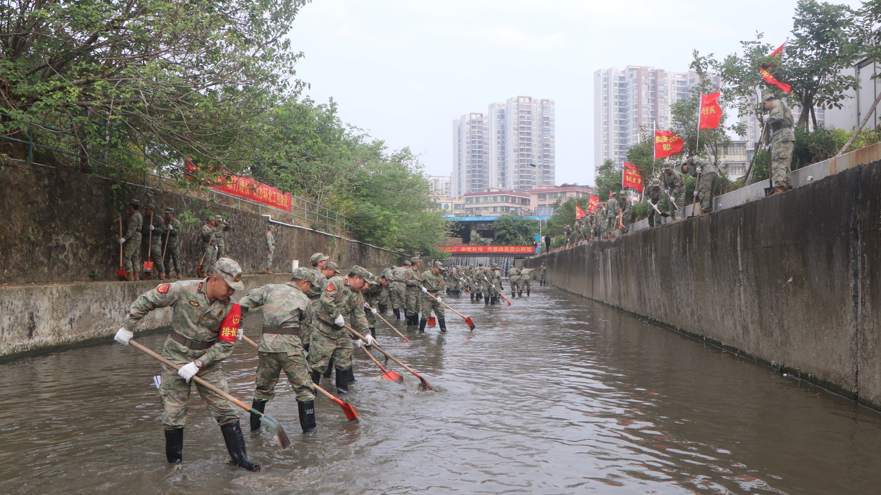 绿美半岛润民生 民兵队伍深度参与环北部湾广东水网建设 绿美半岛润民生 民兵队伍深度参与环北部湾广东水网建设