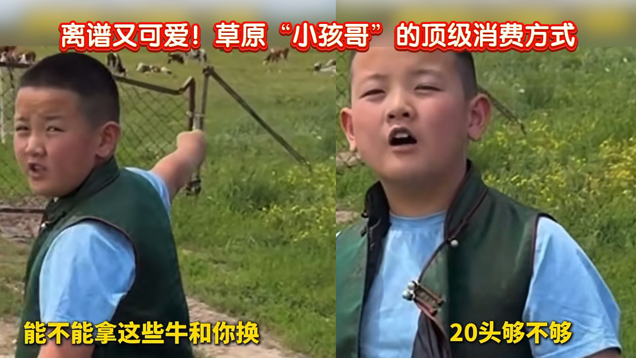 离谱又可爱！草原小孩哥的顶级消费方式