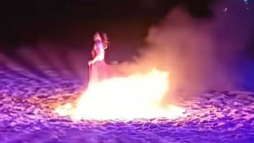 南通森林野生动物园演员裙子着火被灼伤,跳水灭火!已送医 南通森林野生动物园演员裙子着火被灼伤,跳水灭火!已送医