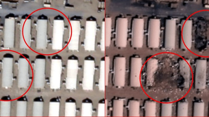 伊朗公布打击叙利亚和科威特美军基地设施的卫星画面