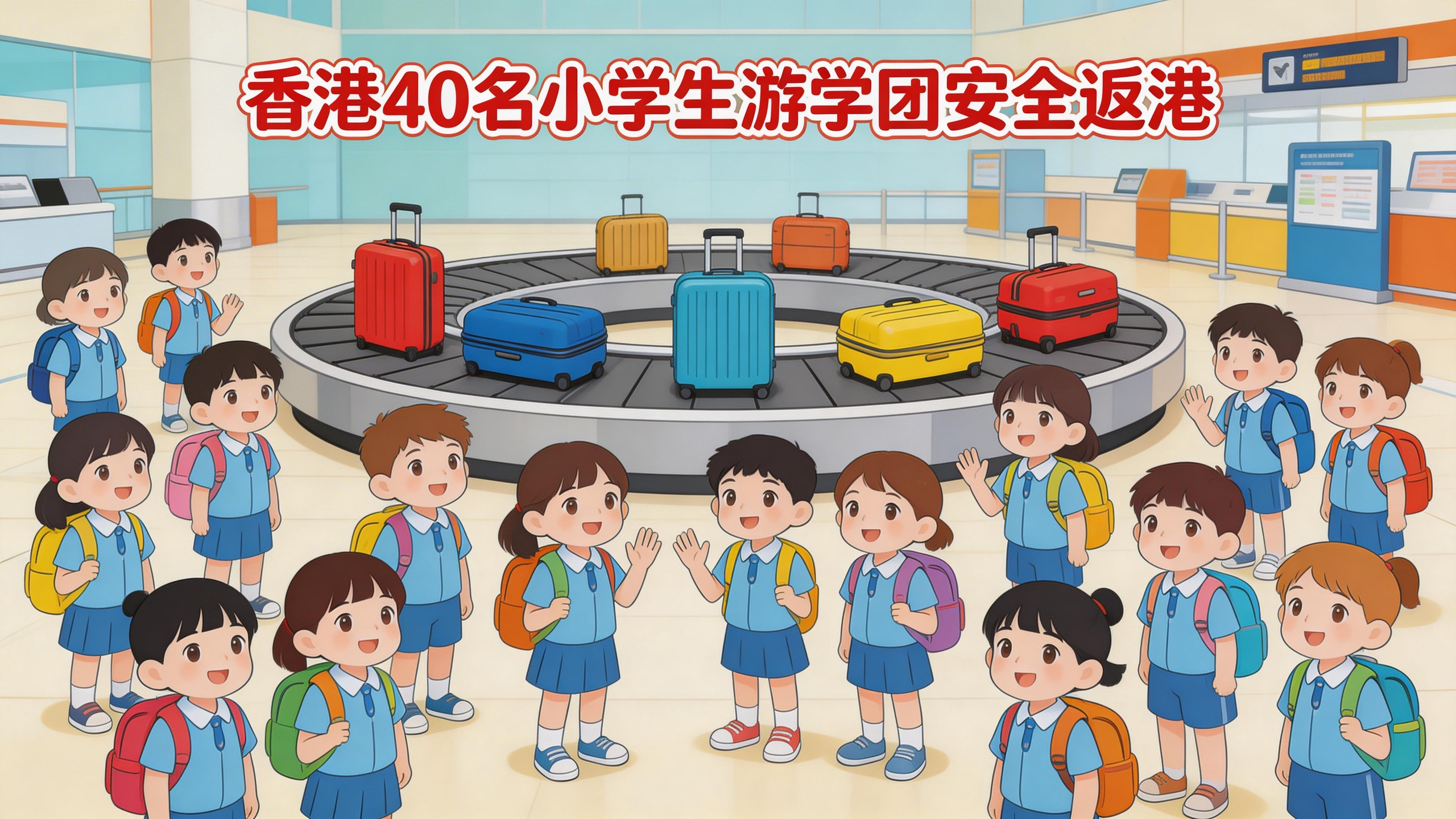 40名港小学生游学团安全返港 40名港小学生游学团安全返港