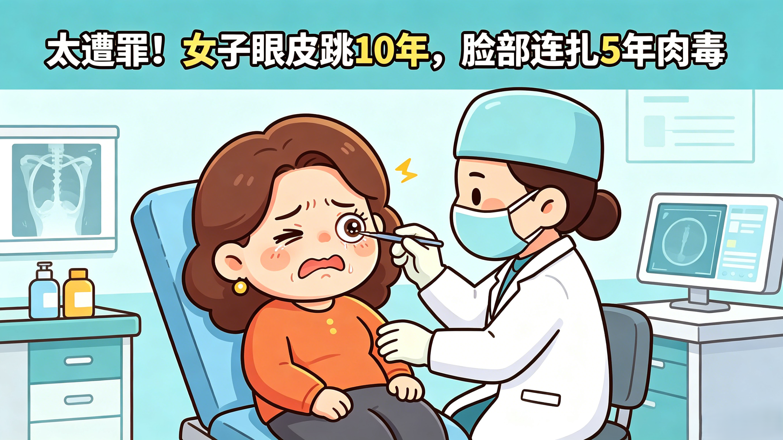 太遭罪！女子眼皮跳10年，脸部连扎5年肉毒素
