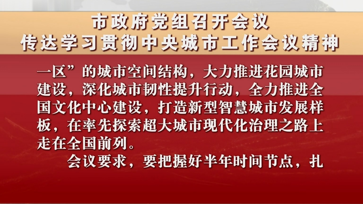 市政府党组召开会议 传达学习贯彻中央城市工作会议精神