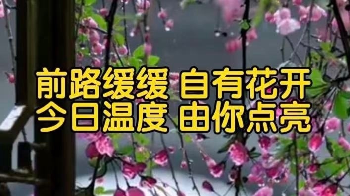 前路缓缓 自有花开 今日安暖 前路缓缓 自有花开 今日安暖
