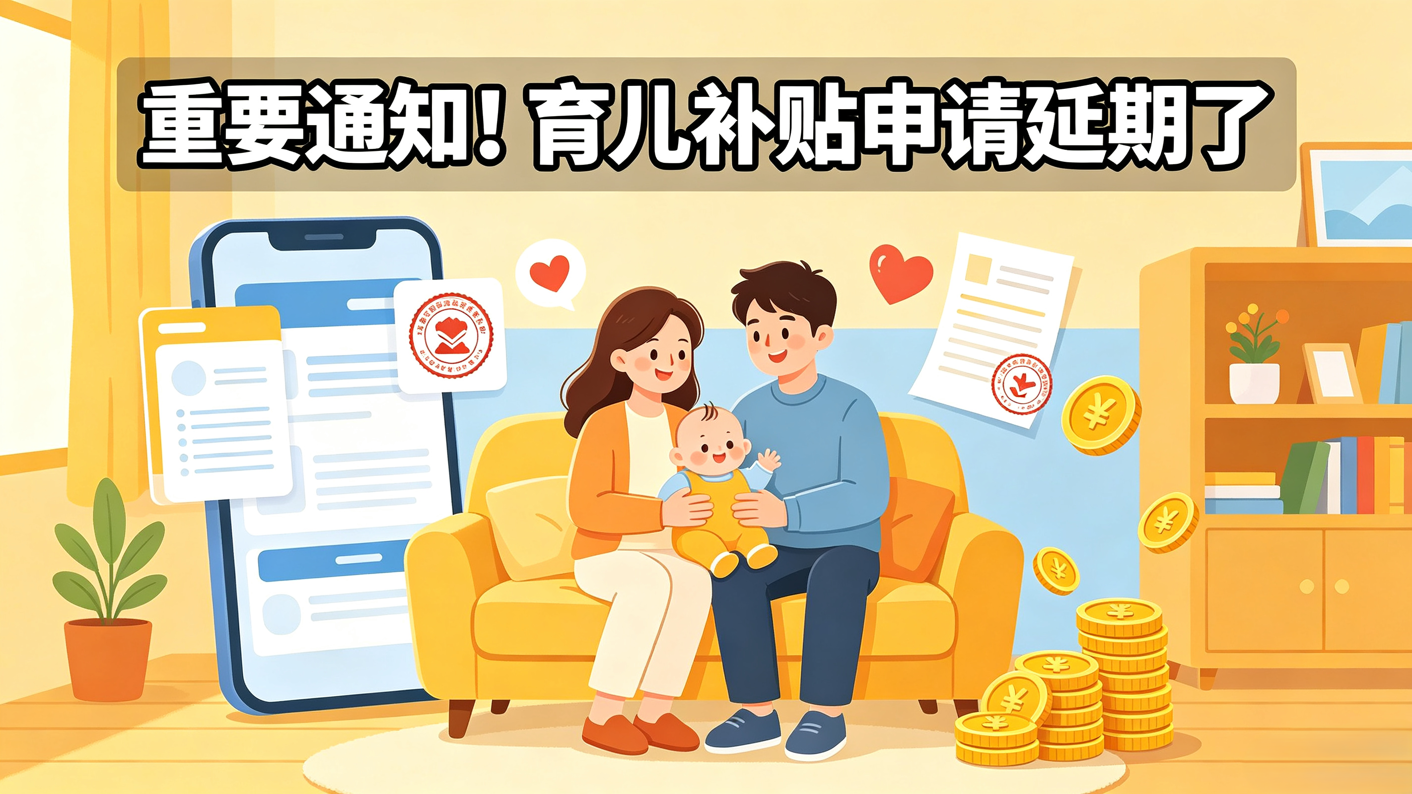 重要通知!育儿补贴申请延期了 重要通知!育儿补贴申请延期了