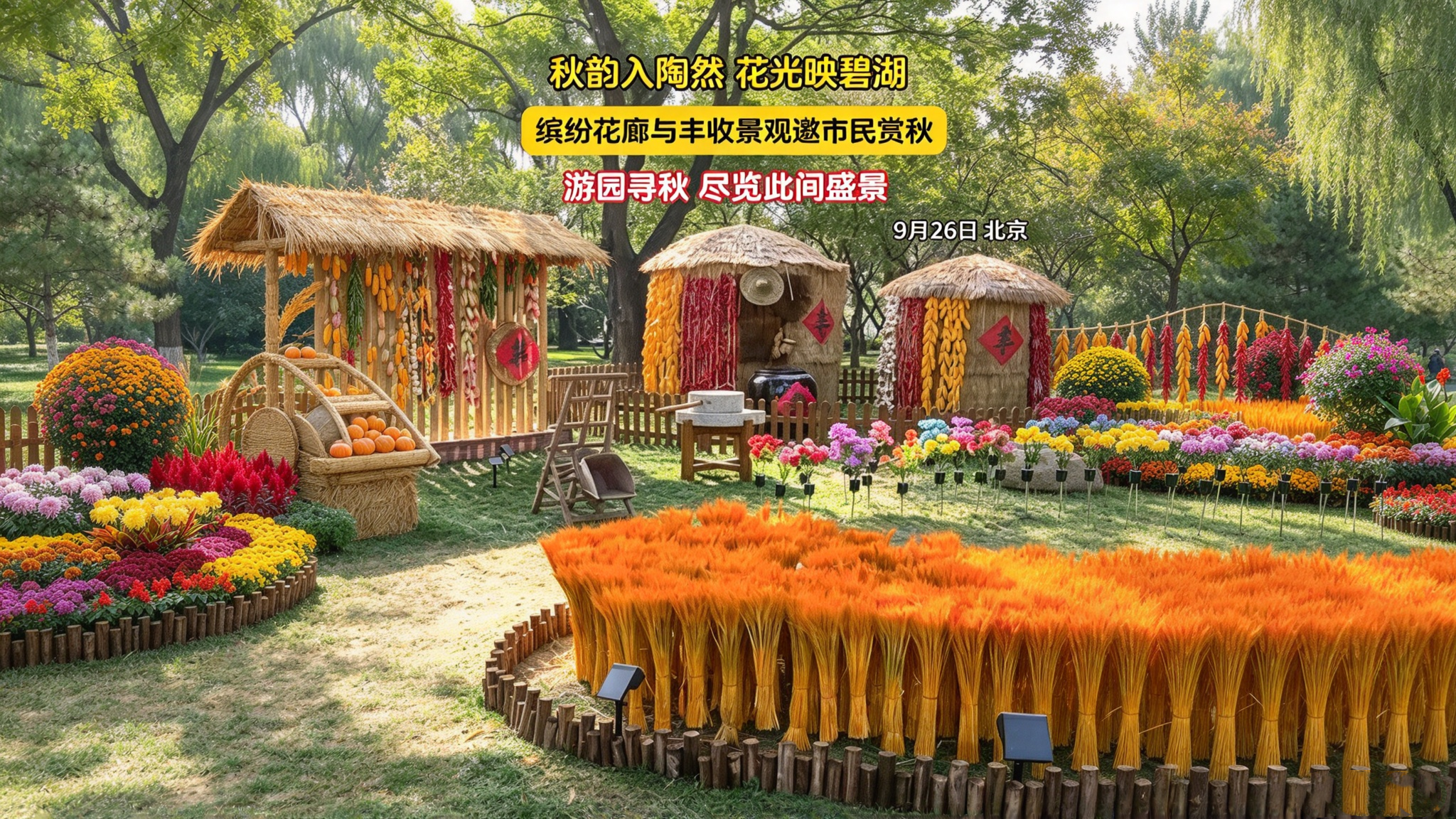 秋韵入陶然 花光映碧湖
