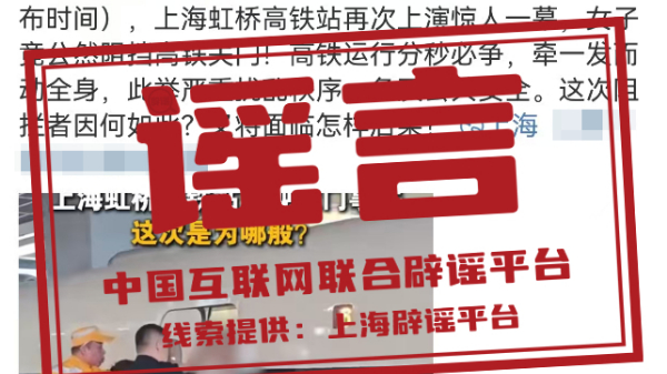 辟谣 | 上海虹桥站发生“乘客阻挡高铁车门关闭”事件？