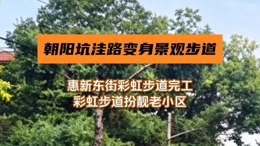 朝阳坑洼路变身景观步道