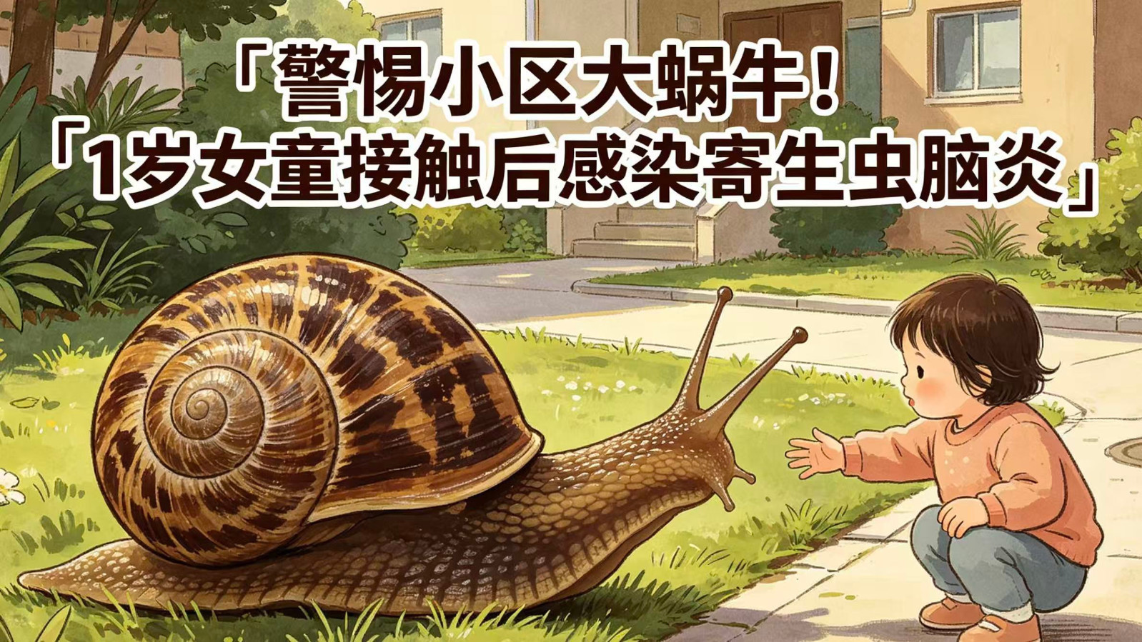 警惕小区大蜗牛!1岁女童接触后感染寄生虫脑炎 警惕小区大蜗牛!1岁女童接触后感染寄生虫脑炎