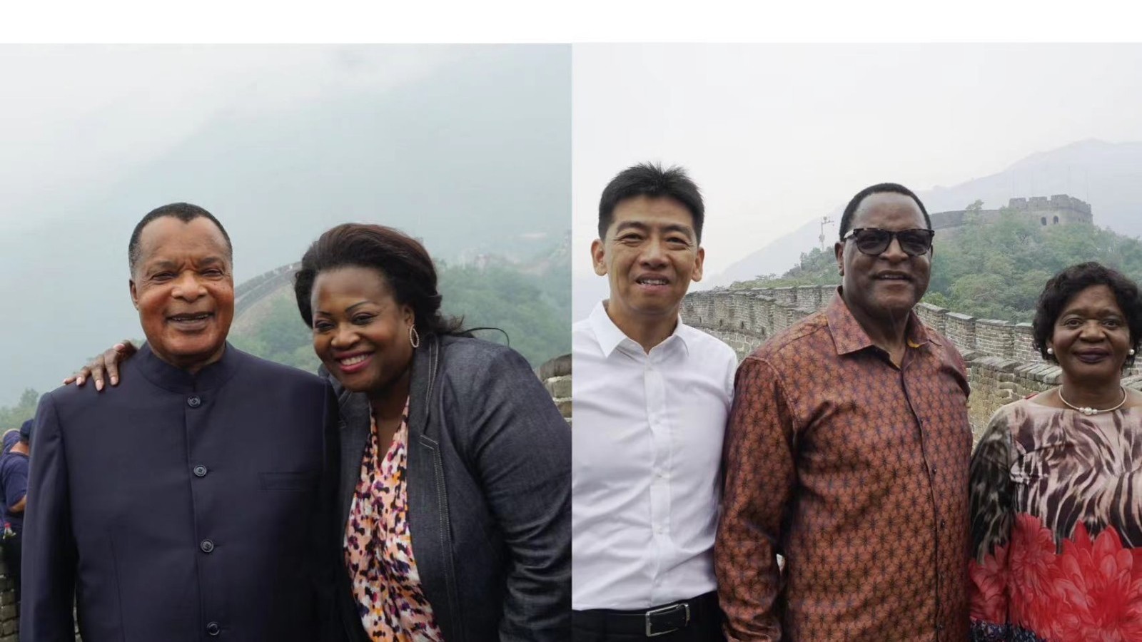 刚果(布)总统萨苏 马拉维总统查克维拉 分别参观游览慕田峪长城 刚果(布)总统萨苏 马拉维总统查克维拉 分别参观游览慕田峪长城