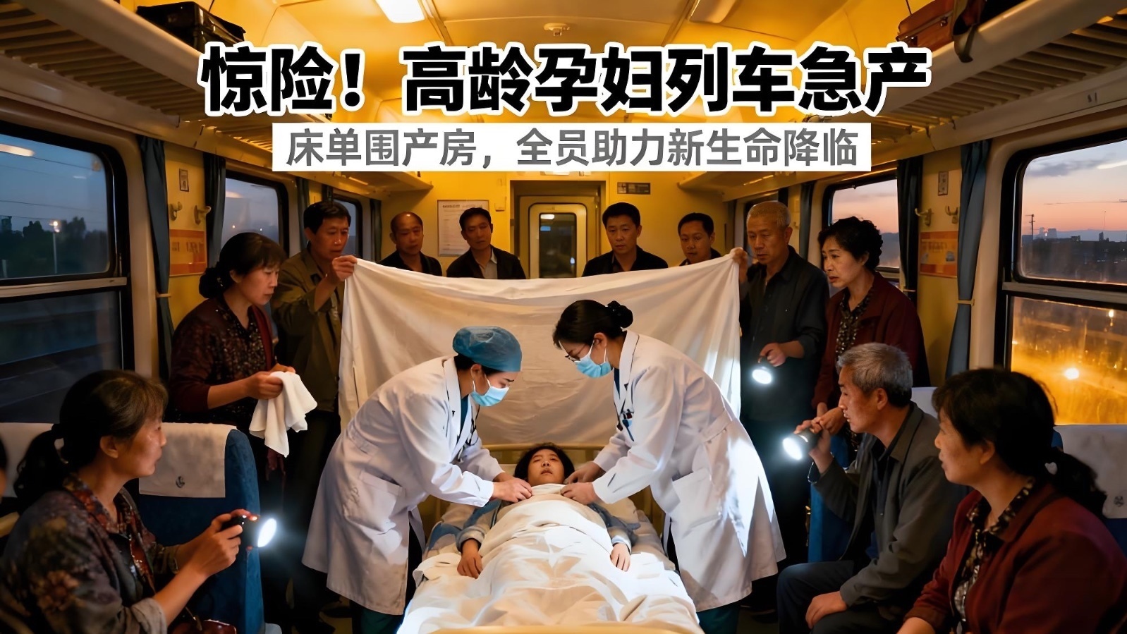 惊险！高龄孕妇列车急产_北京时间