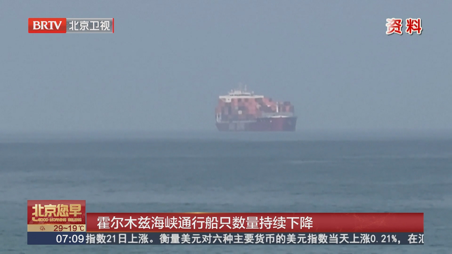 霍尔木兹海峡通行船只数量持续下降