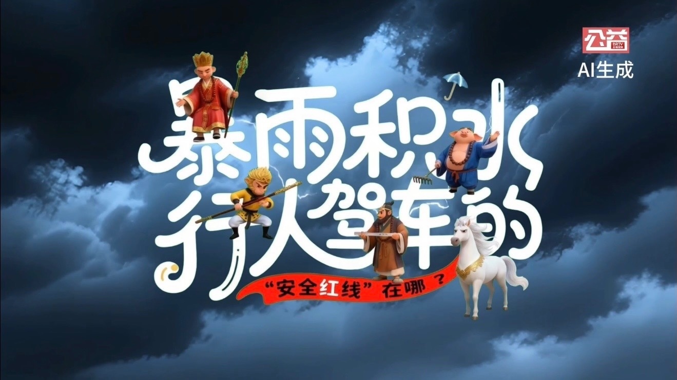 《绕行积水 平安度汛》